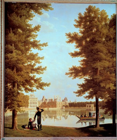 Wandeling van Keizer Napoleon I en Marie Louise op de Karpervijver in Fontainebleau door Jean Joseph Bidault