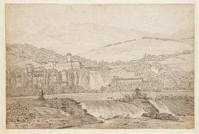 Uitzicht op Isola di Sora, nabij Napels door Jean Joseph Bidault