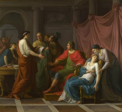 Vergilius leest voor aan Augustus en Octavia uit de Aeneis door Jean Joseph Taillasson