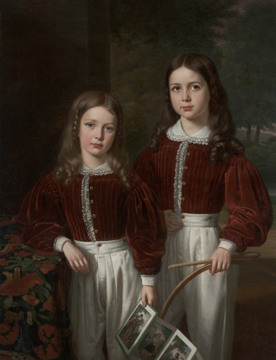 Portret van twee kinderen, waarschijnlijk de zonen van M. Almeric Berthier, Comte de LaSalle door Jean Joseph Vaudechamp