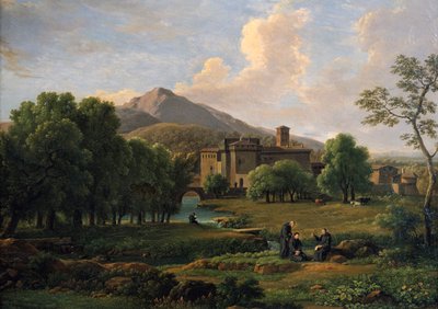 Uitzicht op het klooster van Grotta Ferrata, nabij Rome, 1844 door Jean Joseph Xavier Bidauld