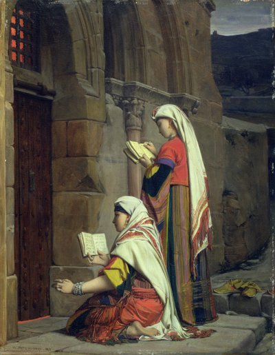 Christelijke Vrouwen bij het Graf van de Maagd, 1871 door Jean Jules Antoine Lecomte du Nouy