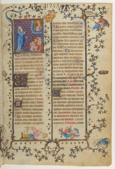 Bladzijde uit het Brevier van Karel V: Jesaja kondigt de komst van de Messias aan, met de verschijning van de Maagd Maria door Jean Le Noir