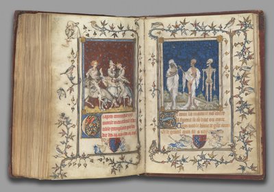 f.321v-322r uit het Gebedenboek van Bonne van Luxemburg, Hertogin van Normandië, voor 1349 door Jean Le and workshop (attr. to) Noir