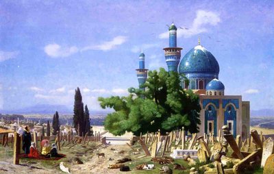 Een verlaten kerkhof door Jean Leon Gerome