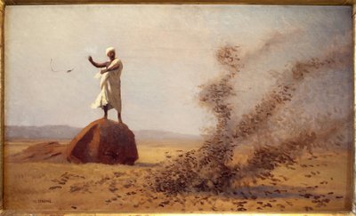 Arabische schrik van leeuweriken (onafgewerkt schilderij) door Jean Leon Gerome
