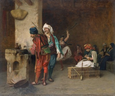 Caféhuis, Caïro Gieten van Kogels, 1884 of eerder door Jean Leon Gerome