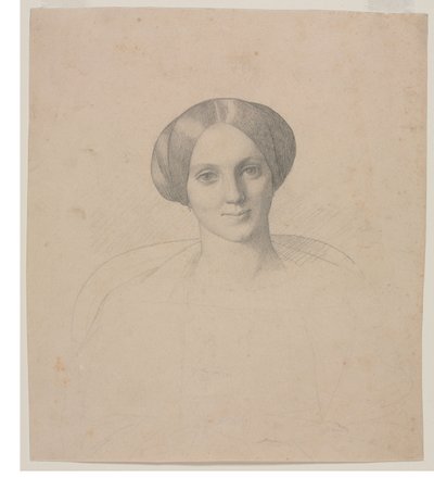 Portretkop van een vrouw, 1800s door Jean Leon Gerome