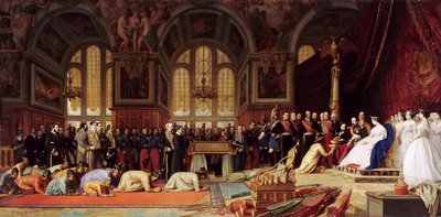 Ontvangst van de ambassadeurs van Siam door Napoleon III in het Paleis van Fontainebleau op 27 juni 1861 door Jean Leon Gerome