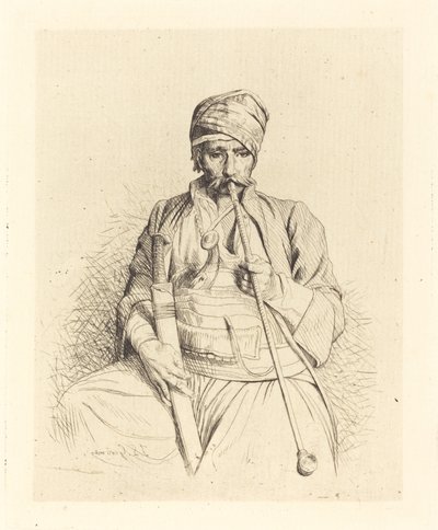 Zittende Arabier met pijp door Jean Leon Gerome