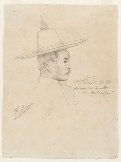 Studie voor De ontvangst van de Siamese ambassadeurs in Fontainebleau door Jean Leon Gerome