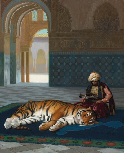 De tijger en de bewaker door Jean Leon Gerome