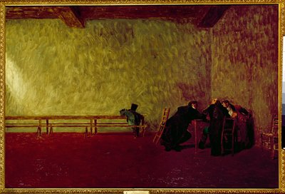 De samenzweerders. Privébijeenkomst tussen drie mannen die een complot voorbereiden. Schilderij door Jean Leon Gerome (1824-1904) door Jean Leon Gerome