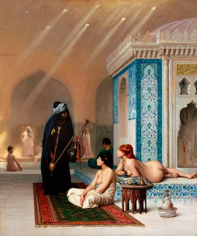 Het zwembad van de harem door Jean Leon Gerome