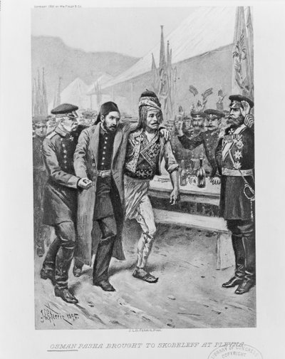Osman Pasha gebracht naar Skobelev in Plevna, ca. 1895 door Jean Leon Gerome Ferris