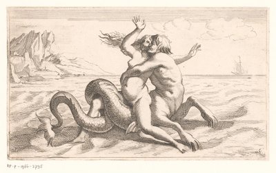 Triton ontvoert een vrouw door Jean Lepautre (attributed to)