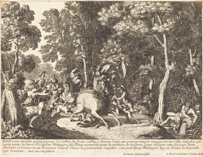 Atlanta en Meleager jagen op het everzwijn van Calydon door Jean Lepautre
