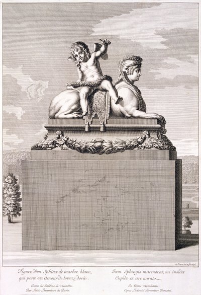 Beeld van een sfinx in Versailles, 1676 door Jean Lepautre