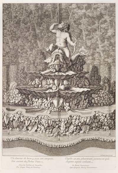 Fontein met cupido door Gaspar Marcy in Versailles, 1676 door Jean Lepautre