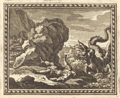 Hippolytus en het Zeemonster door Jean Lepautre