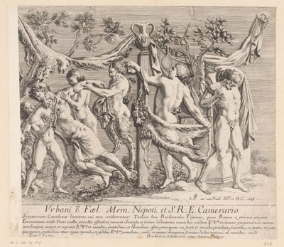 Reliëf van feestende bacchanten door Jean Lepautre