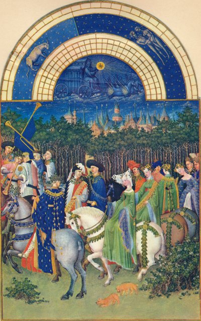 Mei - de stad Riom, 15e eeuw, 1939 door Jean Limbourg