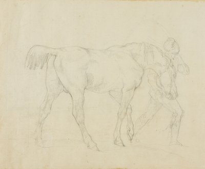 Bruidegom leidt een paard door Jean Louis André Théodore Géricault
