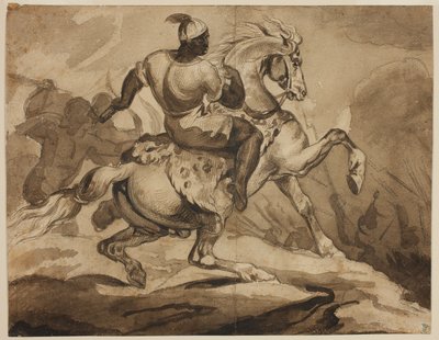 Haïtiaanse ruiter (Scène uit de "Franse koloniale oorlogen") door Jean Louis André Théodore Géricault