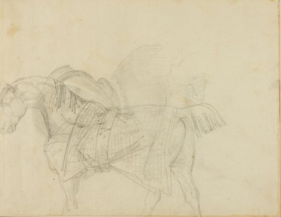 Paard met deken door Jean Louis André Théodore Géricault