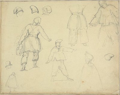 Schetsen: Staljongen met emmer door Jean Louis André Théodore Géricault