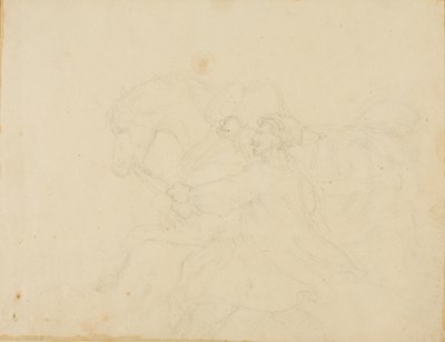 Staljongen rent naast een trekpaard door Jean Louis André Théodore Géricault