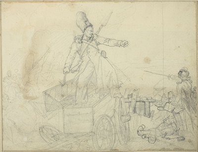 Studie voor artillerie caisson door Jean Louis André Théodore Géricault