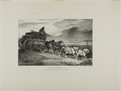 De kolenwagen, plaat 7 uit Diverse onderwerpen Naar het leven en op steen getekend (De Engelse suite) door Jean Louis André Théodore Géricault