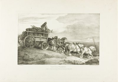 De kolenwagen, plaat 7 uit Diverse onderwerpen Getekend uit het leven op steen door Jean Louis André Théodore Géricault