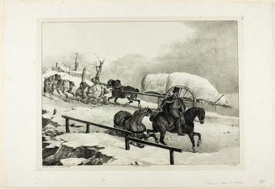 Wagen op een helling door Jean Louis André Théodore Géricault