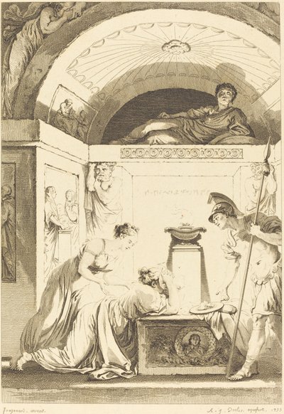 De matrone van Efeze door Jean Louis Delignon and Antoine Jean Duclos after Jean Honoré Fragonard