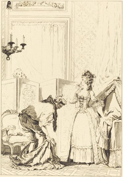 De geslagen en tevreden bedrogen echtgenoot door Jean Louis Delignon and Antoine Jean Duclos after Jean Honoré Fragonard