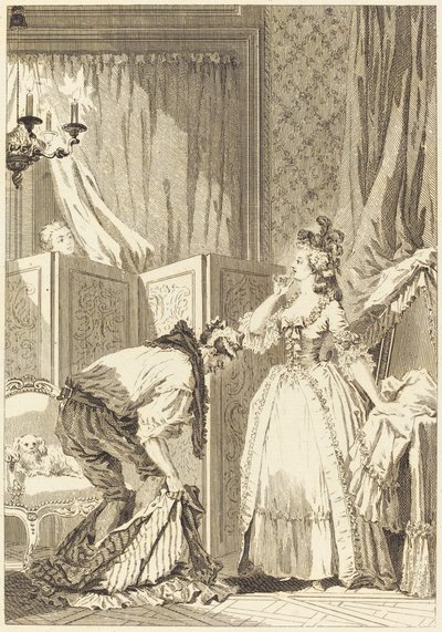 De geslagen en tevreden bedrogen echtgenoot door Jean Louis Delignon and Antoine Jean Duclos after Jean Honoré Fragonard