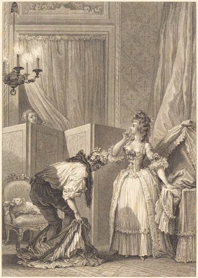 De bedrogen echtgenoot door Jean Louis Delignon and Antoine Jean Duclos after Jean Honoré Fragonard