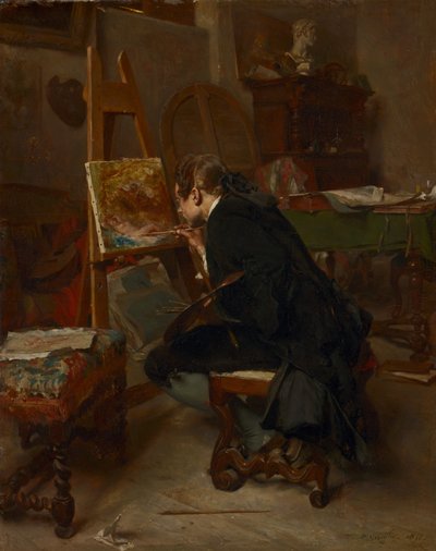 Een schilder door Jean Louis Ernest Meissonier