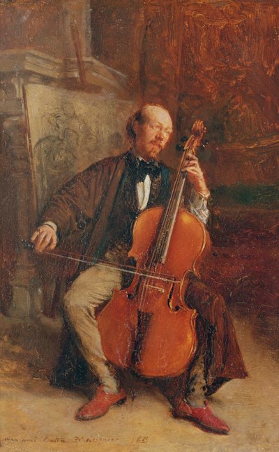 Alexandre Batta, de cellist, 1855 door Jean Louis Ernest Meissonier
