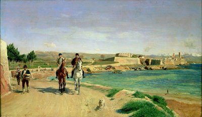 Antibes, de paardrijtocht door Jean Louis Ernest Meissonier