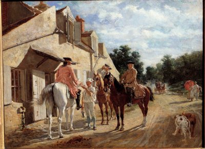 Au Tourne-bride, ook bekend als Tournebride en bois de Saint-Germain door Jean Louis Ernest Meissonier