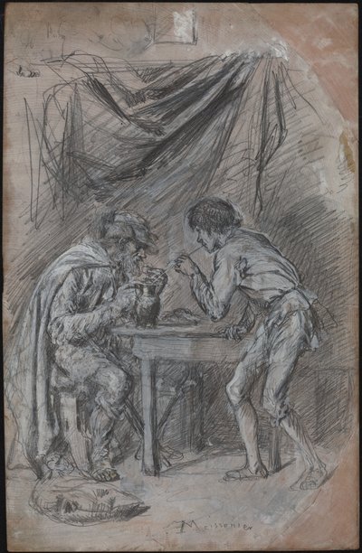 Lazarille de Tormes Steelt Drank van een Blinde Man door Jean Louis Ernest Meissonier