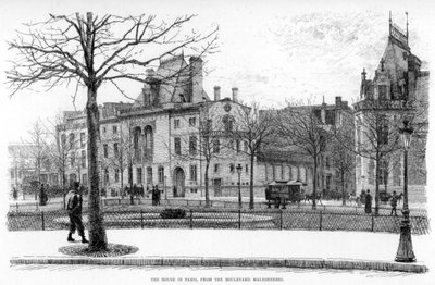 Het huis in Parijs, vanaf de Boulevard Malesherbes, ca. 1880-1882 door Jean Louis Ernest Meissonier