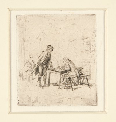 Het rapport en Harlekijn door Jean Louis Ernest Meissonier