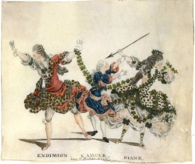 Kostuumontwerp voor het ballet Endymion door Gaetano Vestris, 1773-1778 door Jean Louis Fesch