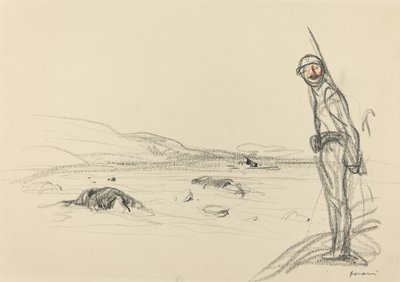 Langs de Marne, waarschijnlijk 1918 door Jean Louis Forain