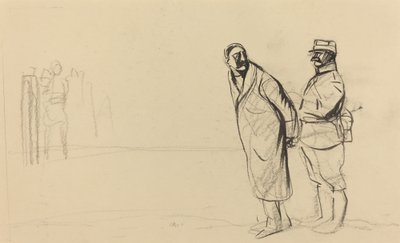 Aan het front van Vincennes. Bolo pacha, ca. 1914-1919 door Jean Louis Forain