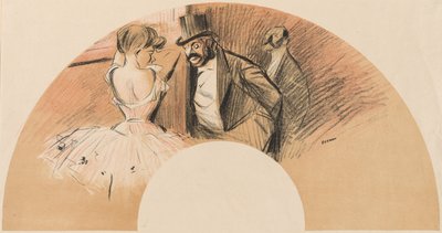 Bal Gavarni Waaier door Jean Louis Forain